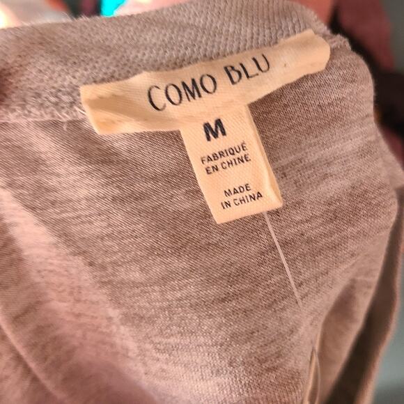 Nwt Como blu silver metallic ruffle knit thin sweater Size medium - Picture 8 of 9